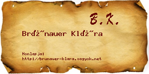 Brünauer Klára névjegykártya
